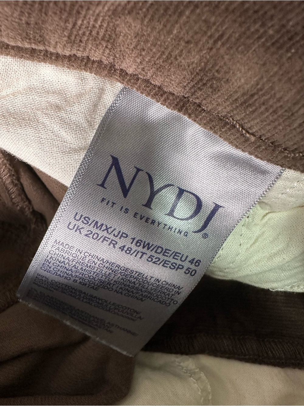NYDJ Brown Corduroy Straight-Leg Women’s Pants - Picture 4 of 14